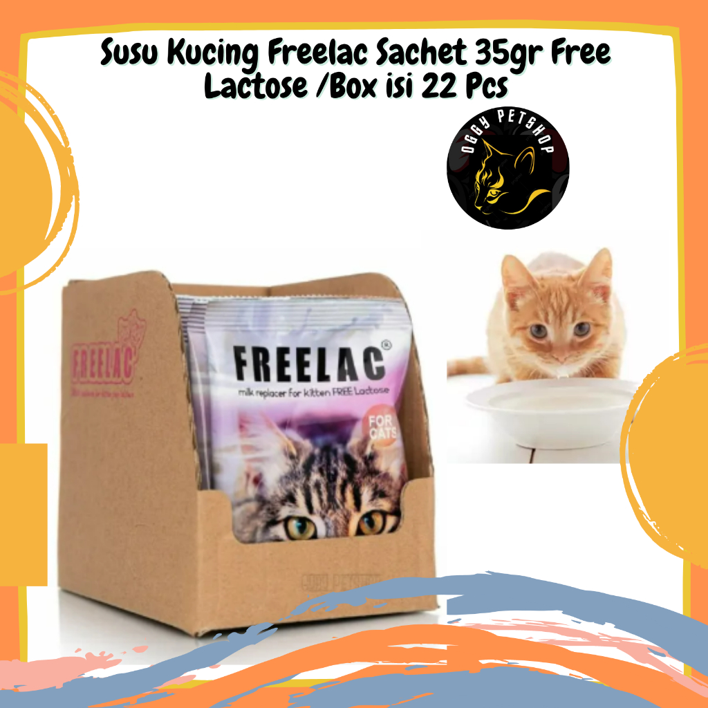 [BOX] Susu Kucing Freelac Sachet 35gr Free Lactose /Box isi 22 Pcs