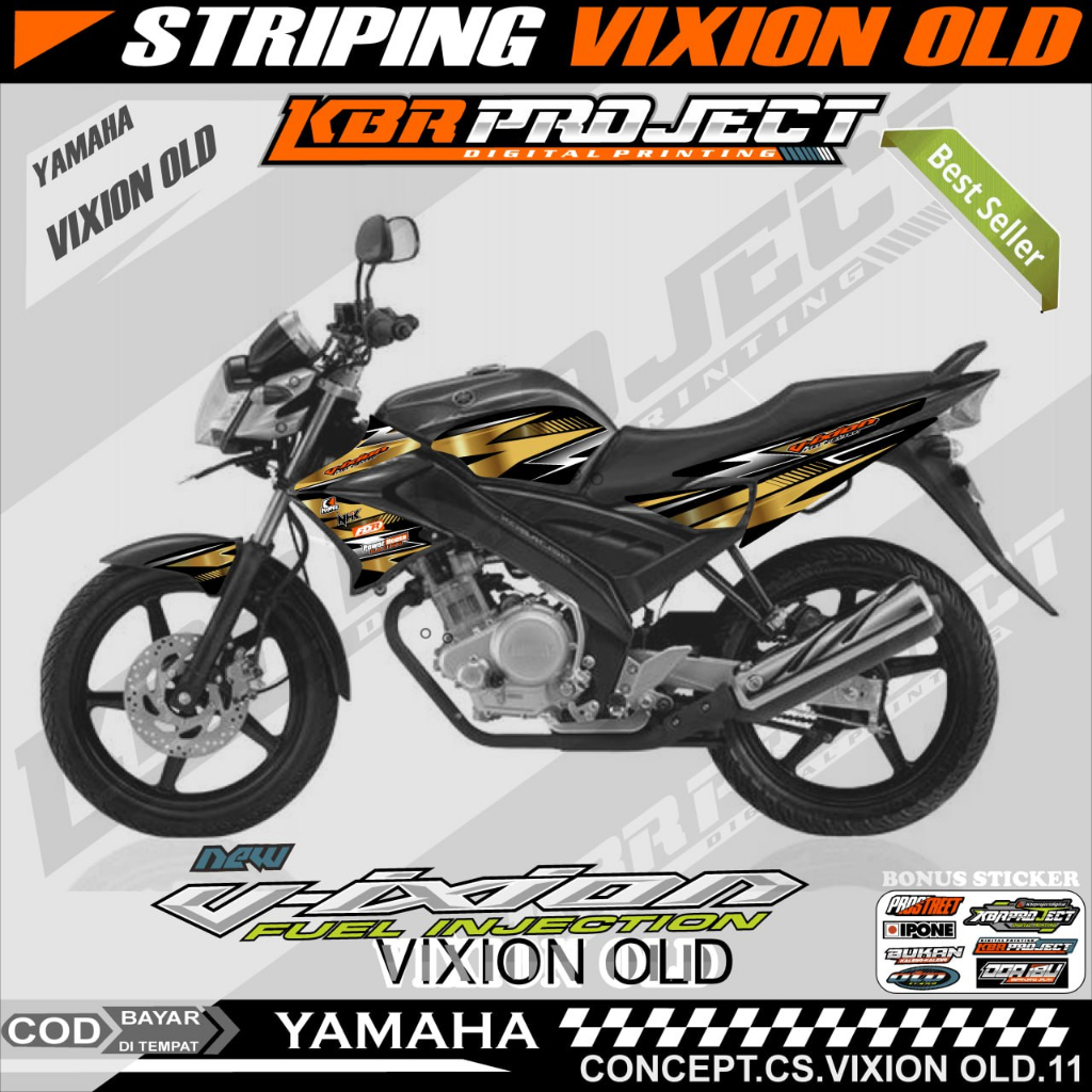 VIXION OLD STIKER STRIPING PREMIUM MOTOR KEREN LIS VARIASI VIXION OLD STIKER MOTOR YAMAHA DESAIN RAC