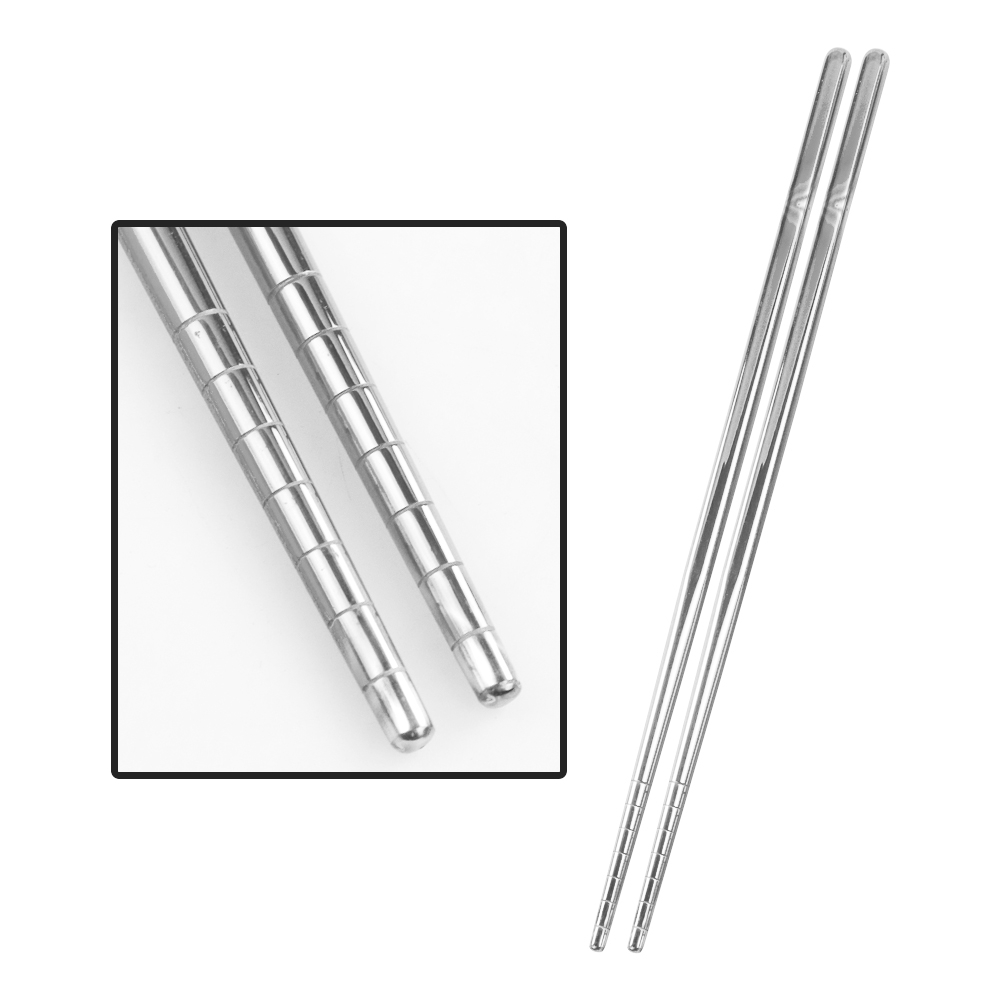 Tofok Set Alat Makan Sendok Garpu Sedotan Sumpit dengan Pouch 6 PCS - T10 - Silver