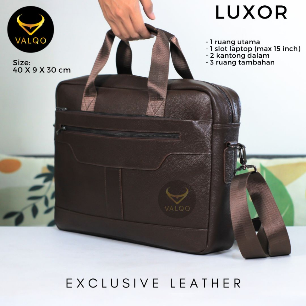 [VALQO] New LUXOR Tas kulit Tas Laptop Tas Kerja Kantor Pria Wanita Messenger Sling Selempang Tote bag