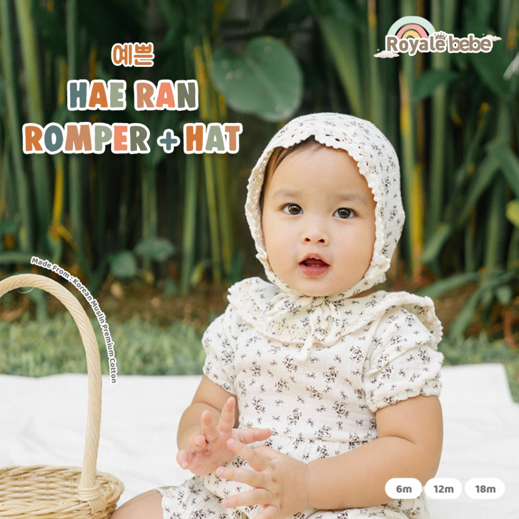 Royale Bebe Hae Ran Romper + Hat / Romper Bayi