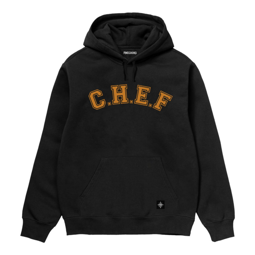 Finecooks Serafall Chef Hoodie Double Pleece Black