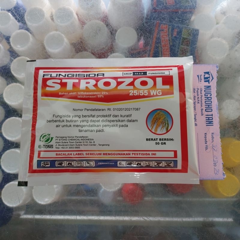 FUNGISIDA STROZOL 25/55 WG 50 GRAM PENGENDALI BLAST PADI