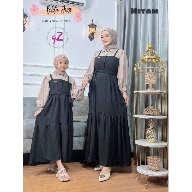 Dress/Gamis Crincle couple ibu dan anak ORI By Gwenza (Harga ECER)