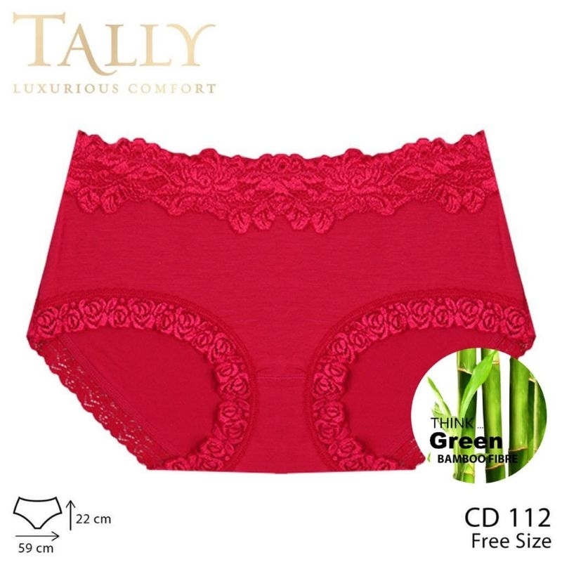 TALLY Cd Wanita KATUN Brokat Lembut  Bamboo Panty Collection