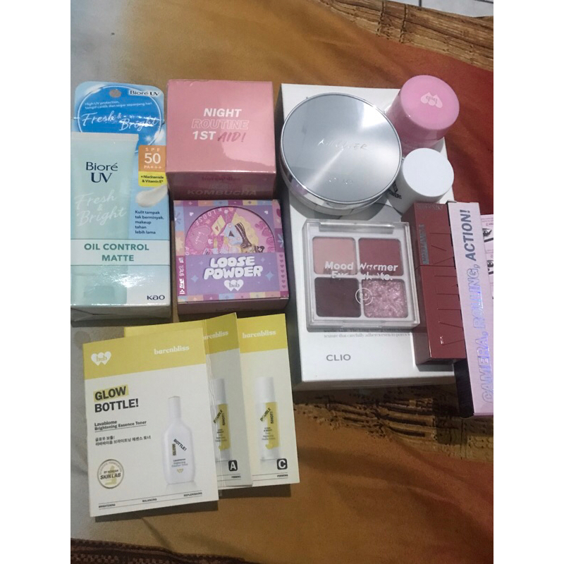 New & preloved make up dan skincare bnb barenblis candylab clio maybelline vynl biore sunscreen cush