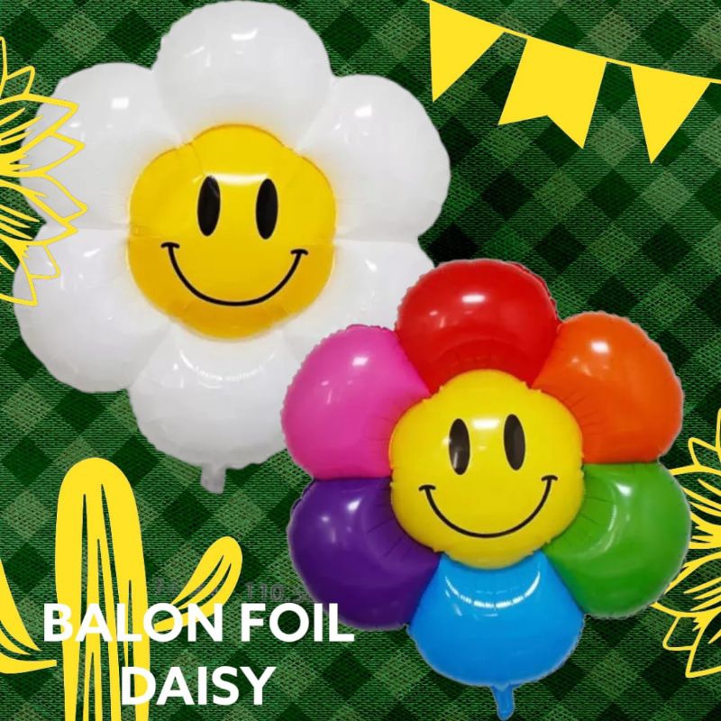 BALON FOIL BUNGA DAISY MATAHARI SMILE/BALON PENTUNG DAISY