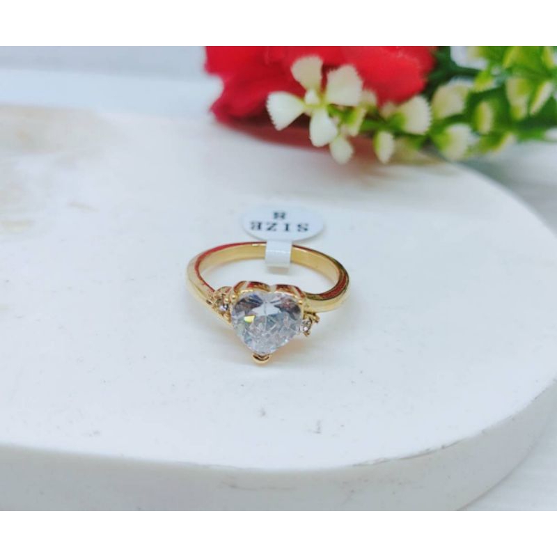 Cincin Titanium Permata Anti Karat Perhiasan, Fashion R700