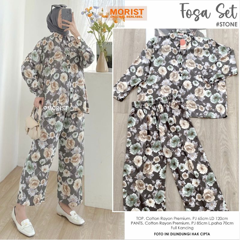 Set Setelan Rok Wanita Motif Kombinasi Original Morist Moela [Girpi Olfea Nopsi Faula Jofia Muffi Kelva Felya Hisfa]