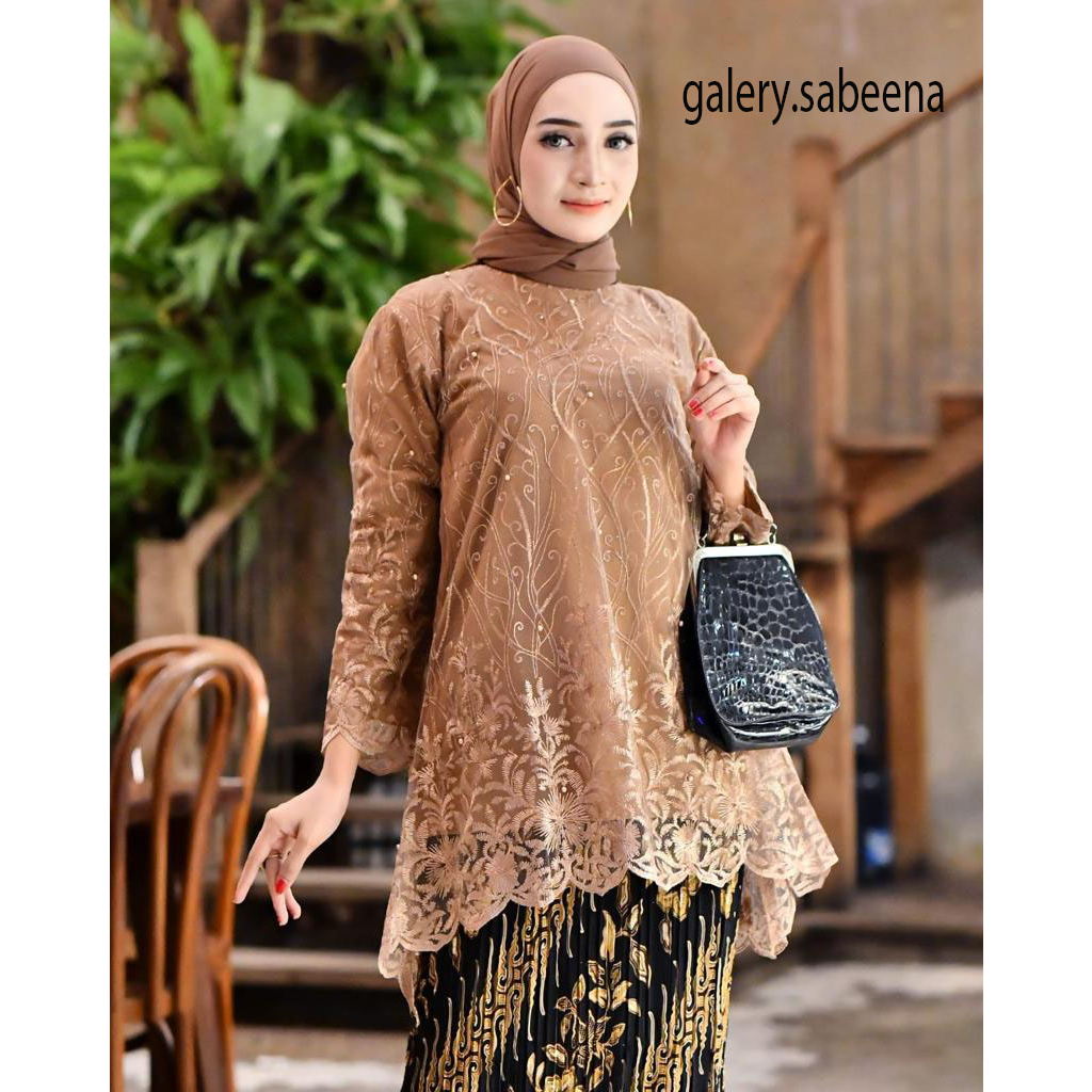 RINJANI TULLE BLOUSE KEBAYA MODREN /KEBAYA CANTIK / KEBAYA TULLE ACARA PESTA DAN WISUDA