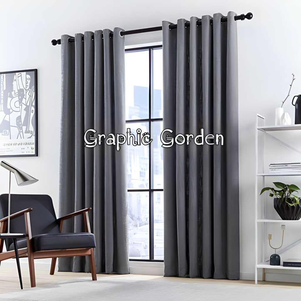 Gorden Blackout Polos 6 Gelombang Tirai Gorden Jendela Dan Pintu
