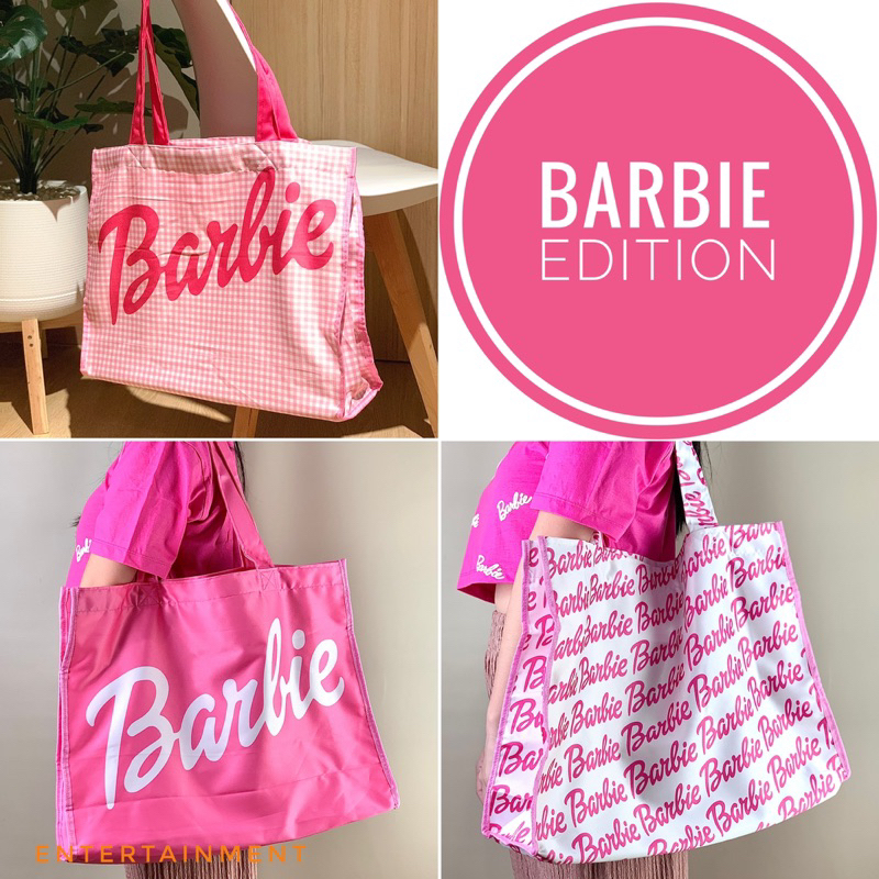 BARBIE Tote Bag Tas Jinjing Pink Fashion Nylon Barbie Edition Best Seller BKK Import