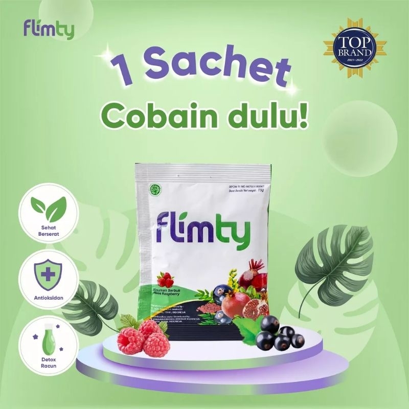 Flimty Fiber Detox Antidioksidan 1 Sachet Rasa Blackcurrant Original Diet