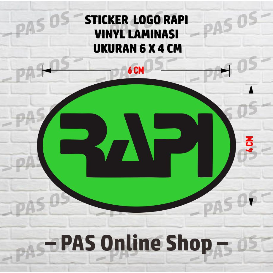 

STICKER LOGO RAPI UKURAN 6 X 4 CM (KECIL)