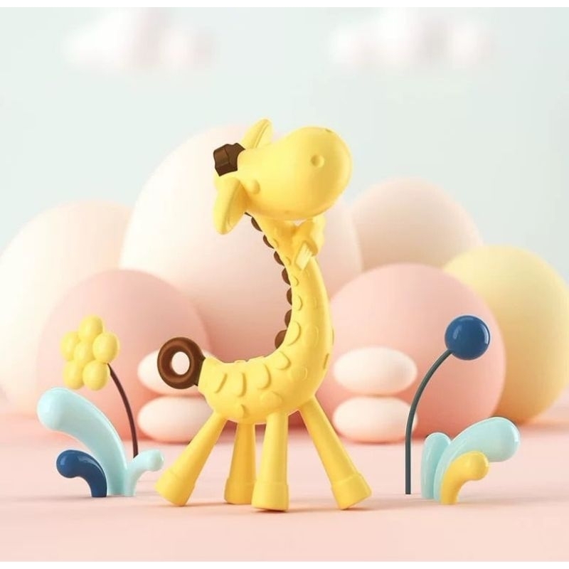 Teether Silicone Baby Giraffe - Mainan Gigitan Bayi Bentuk Jerapah M265