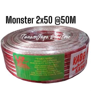 Kabel Listrik Monster Transparan 2x50 50M FULL (Good Quality)