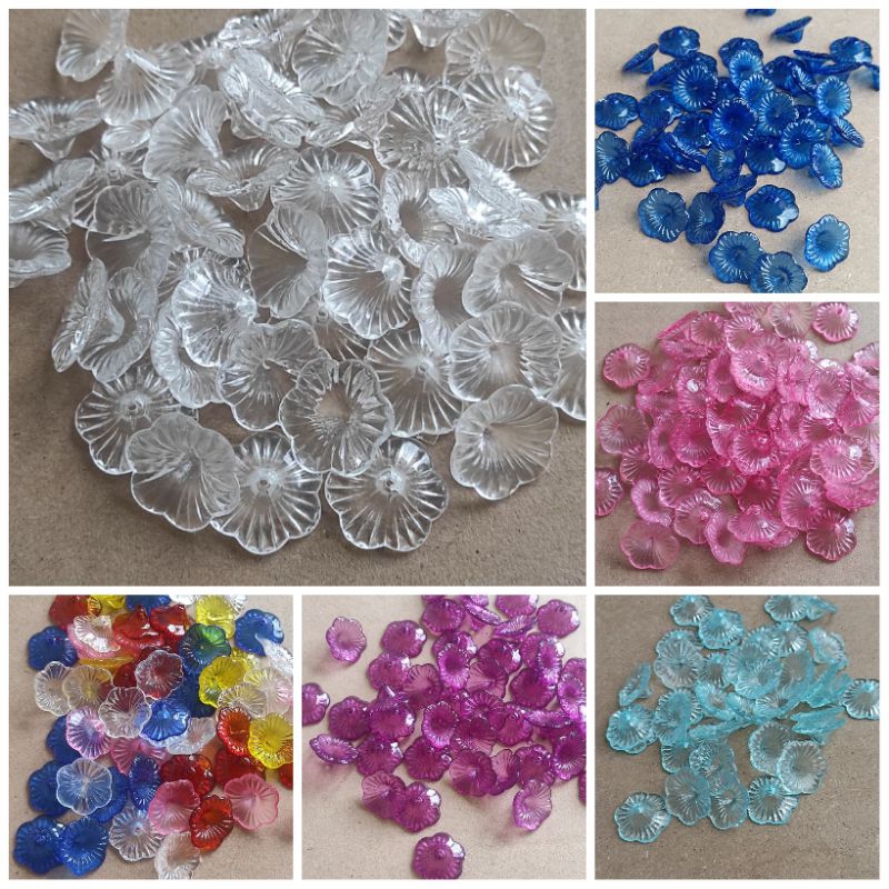 28pcs bahan craft bunga mekar kecil