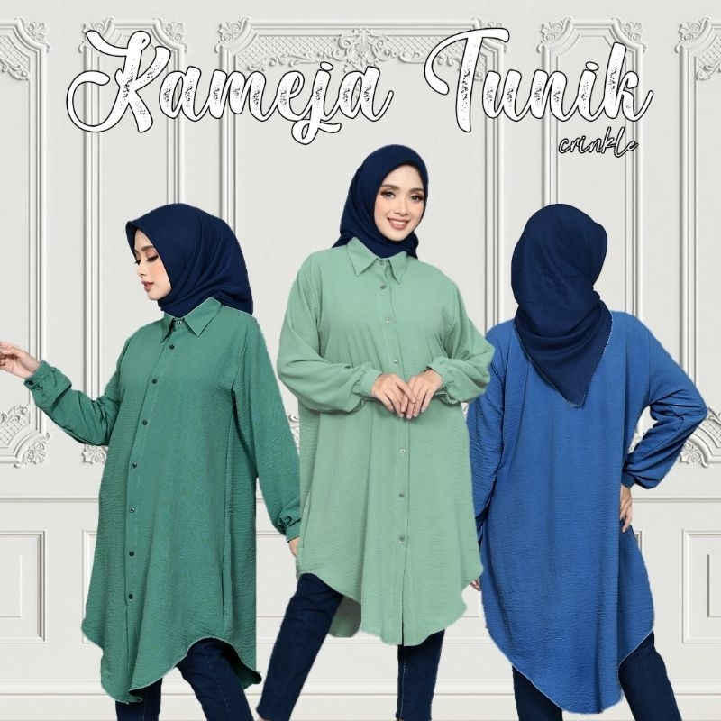 tunik azizah- kemeja tunik crinkle azizah