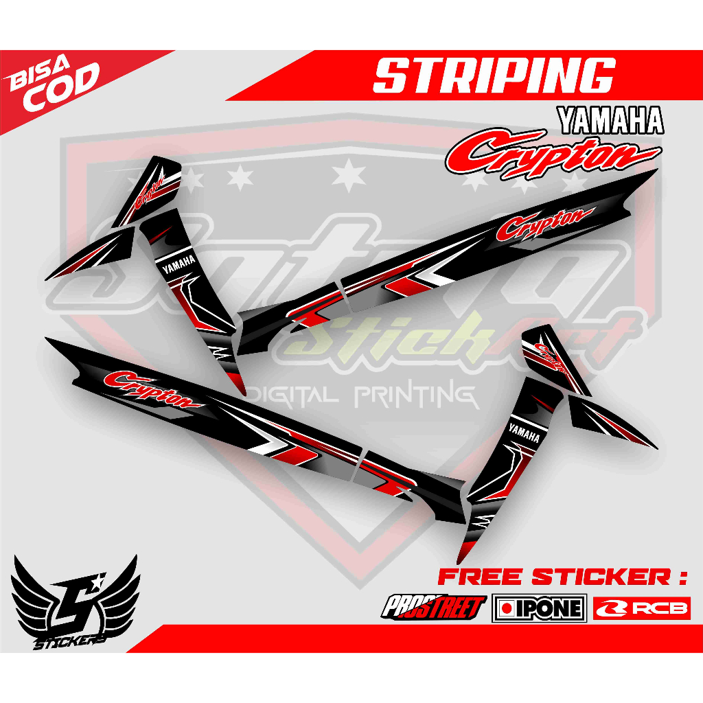 STRIPING VARIASI YAMAHA CRYPTON / STICKER LIST MOTOR CRYPTON
