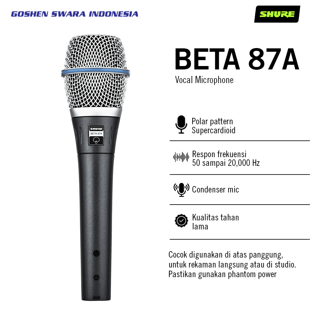 SHURE BETA87A Wired Condenser Mic