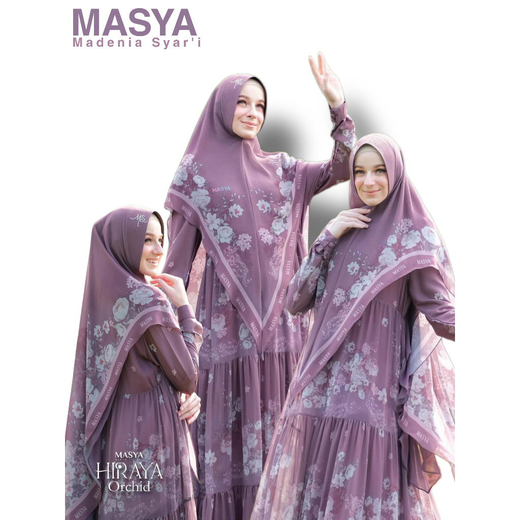 Masya / Hiraya Series / Baju Set Syari / Dress Syari