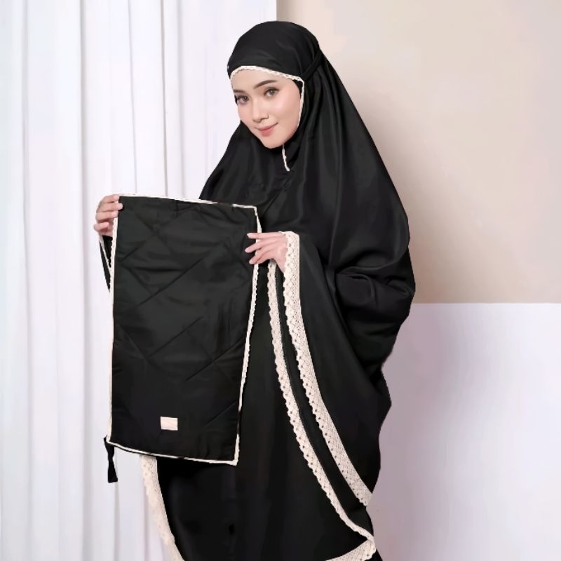 MUKENA DEWASA RENDA RAJUT POLOS II MUKENA ALANA SERIES BAHAN PREMIUM II MUKENA POLOS FREE POUCH