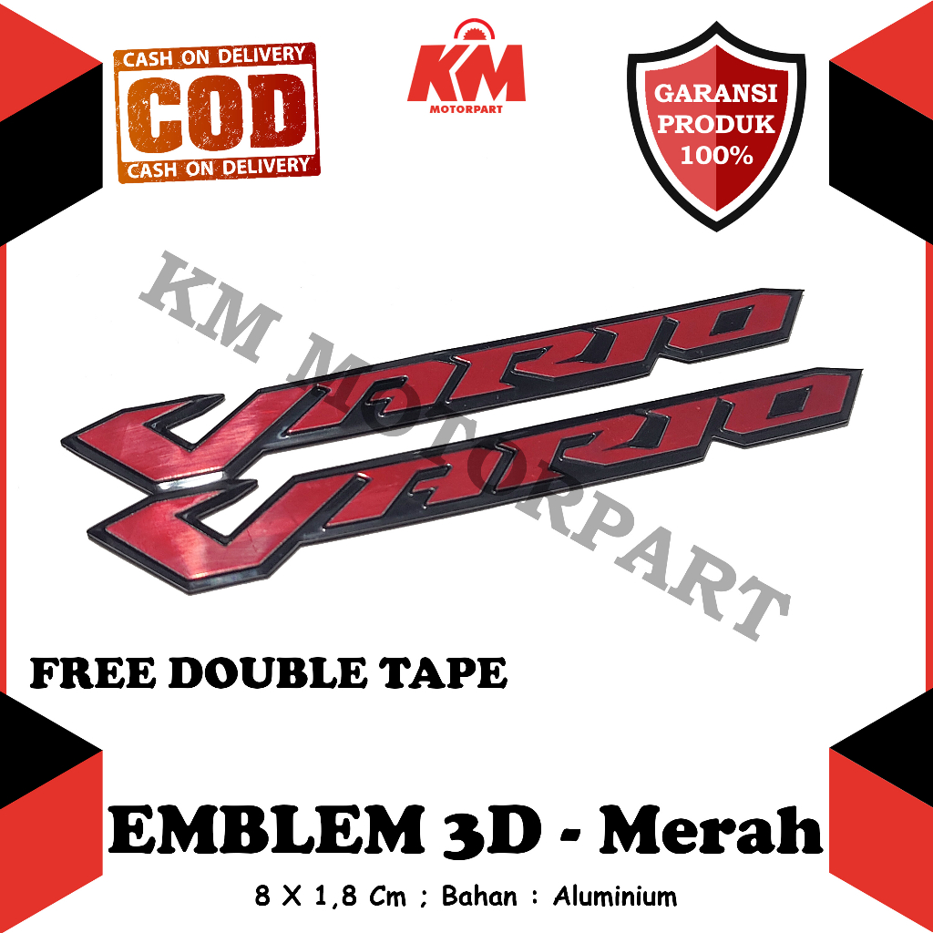 Emblem Vario Sticker Custom 2Pcs 3D Timbul Honda