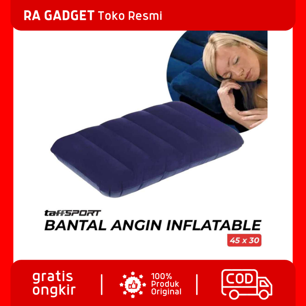 Bantal Angin Inflatable PVC Neck Pillow High Rest / Bantal Angin Tiup Matras Lipat Pijakan Kaki Kaki