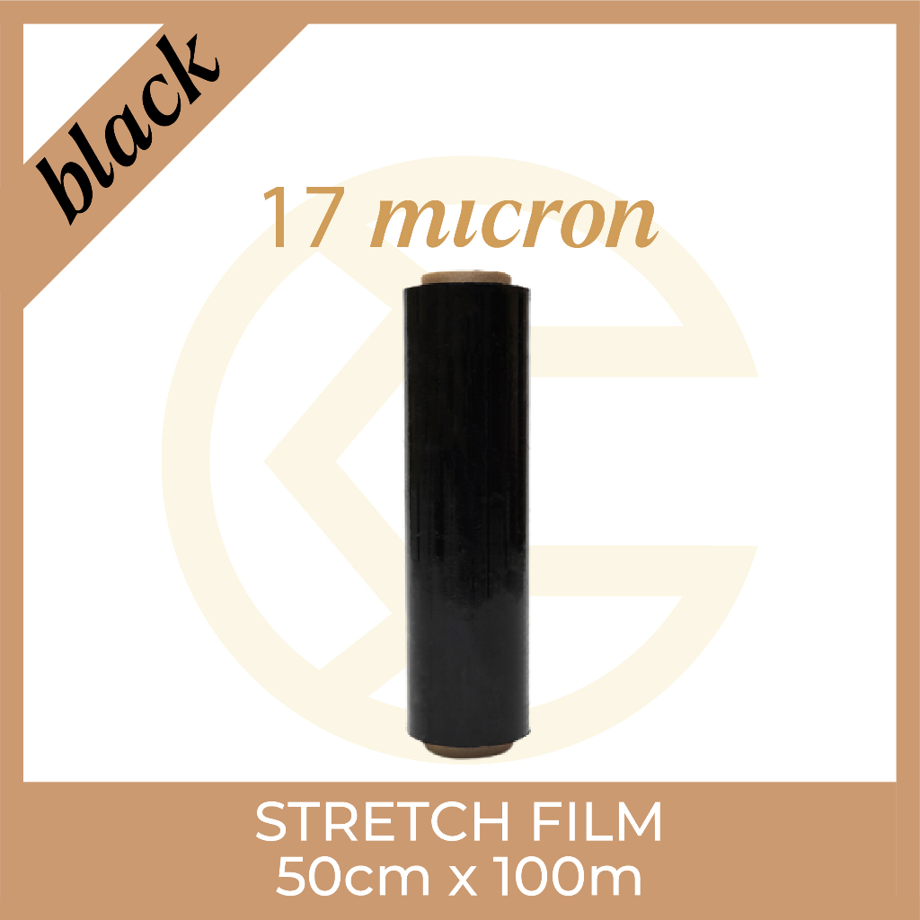 Stretch Film 50cm x 100m - Hitam | Plastik Wrap Stretch Film Bagus Murah