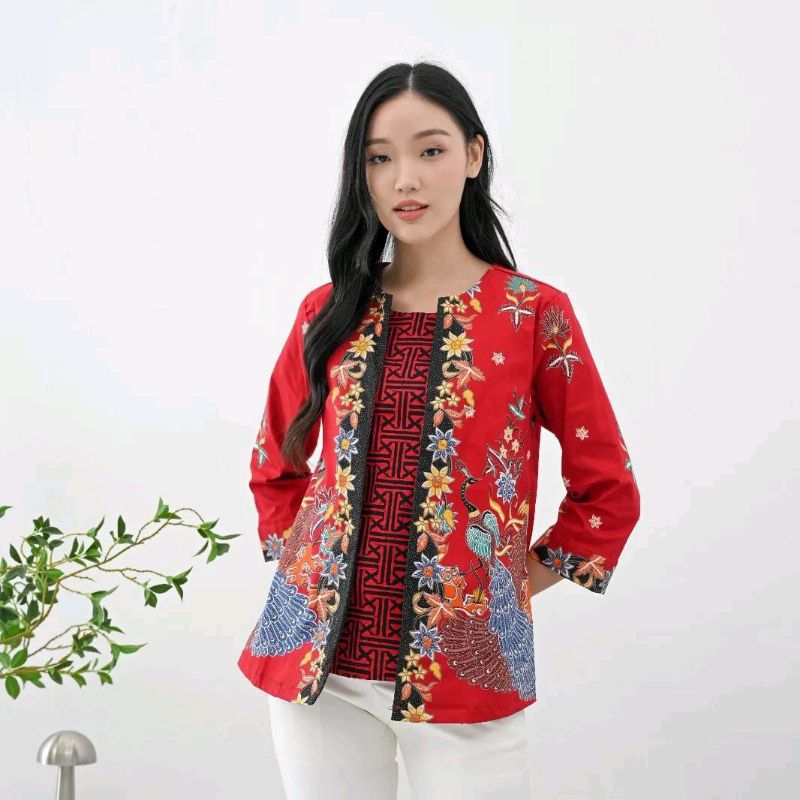 ATASAN BATIK 242 BBC RED-ATASAN BATIK BLAZER- SERAGAM BATIK