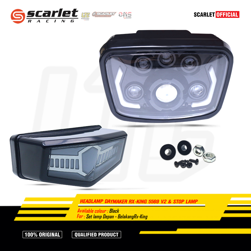 Headlamp RX KING LED Daymaker 5547 Oval Stoplamp LTC 5543  Lampu Depan Lamp Stop Belakang Plus Sen Scarlet