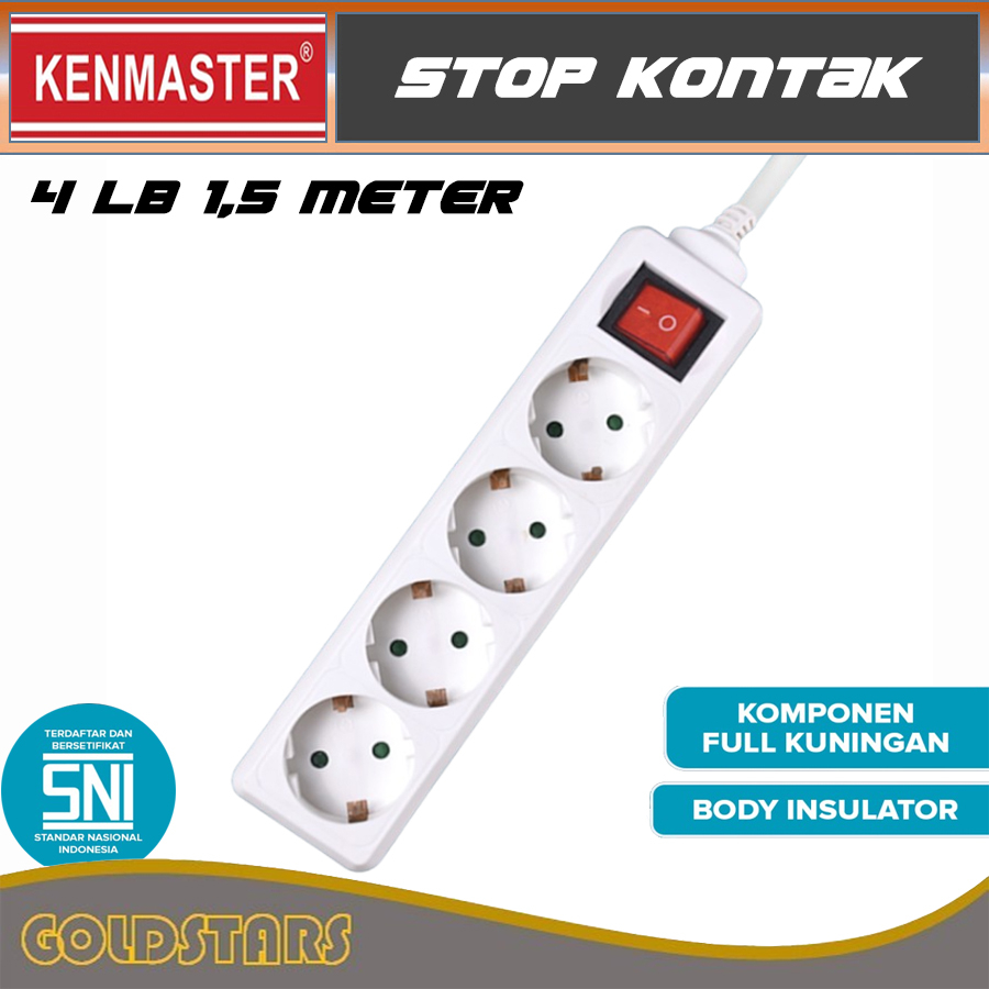 Stop Kontak 4 Lubang Kenmaster Terminal Colokan Listrik 1.5 Meter F1-4