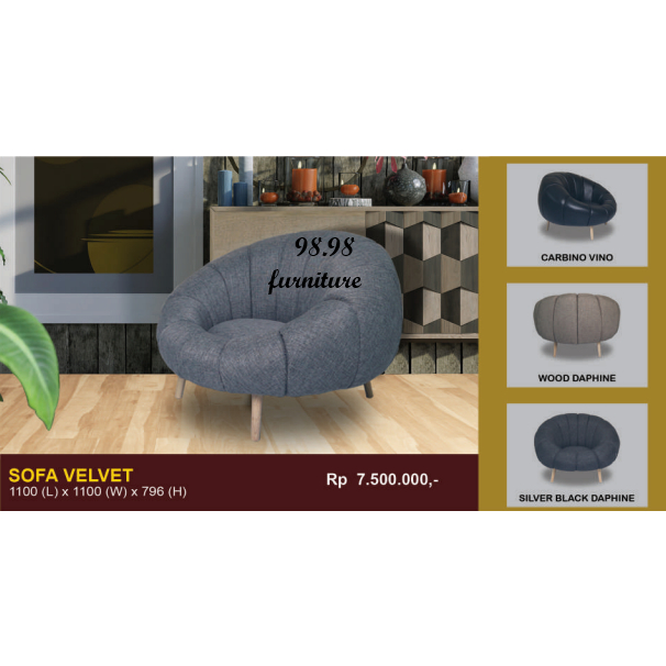 DEVICE - Velvet (1 Seater)  || Kursi Sofa Minimalis  || Sofa Santai - Medan