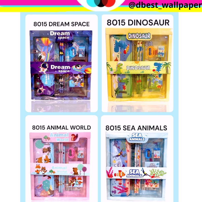 

5 IN 1 SET PENSIL LUCU STATIONERY SET ALAT TULIS SEKOLAH KOTAK PENSIL @dbestwallpaper