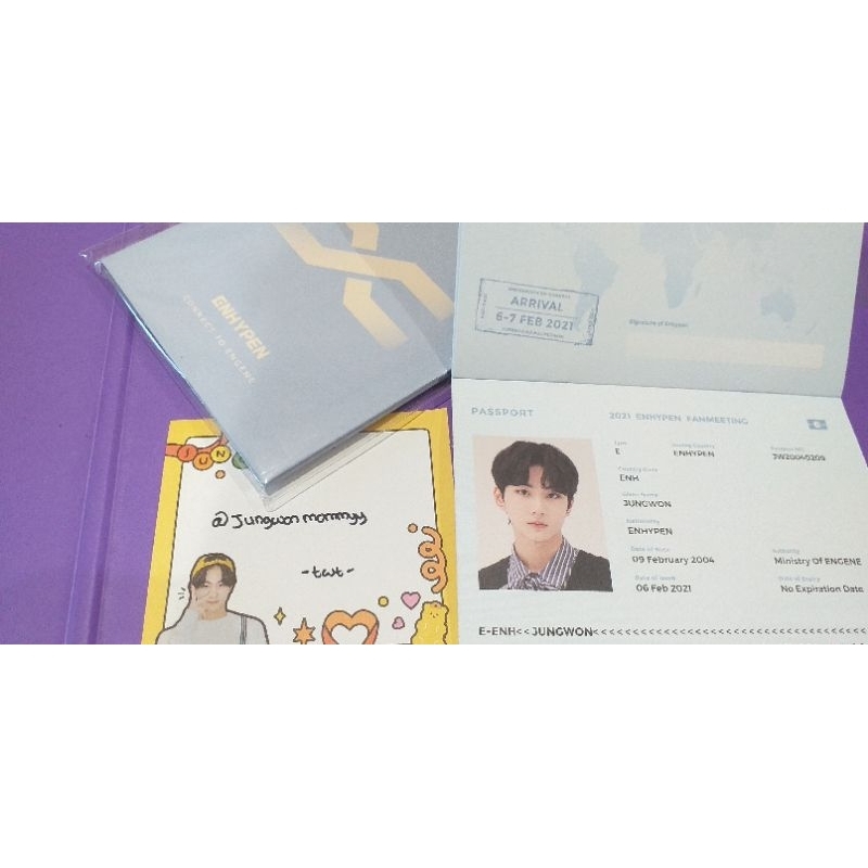 (REQ LIVE BISA CHAT) PASSPORT EN CONNECT JUNGWON ENHYPEN INCLD CASE