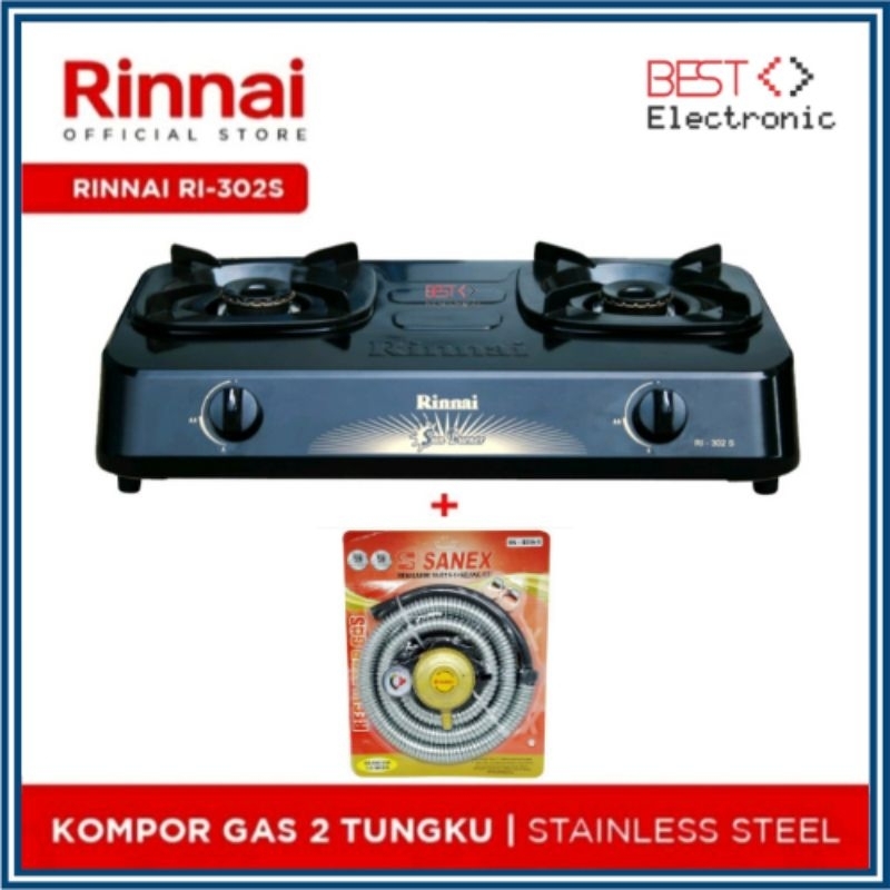 Kompor Gas Rinnai RI 302 S Kompor Ceflon Rinnai 2 Tungku Kompor Rinai 302s Kompor Teflon Rinnai