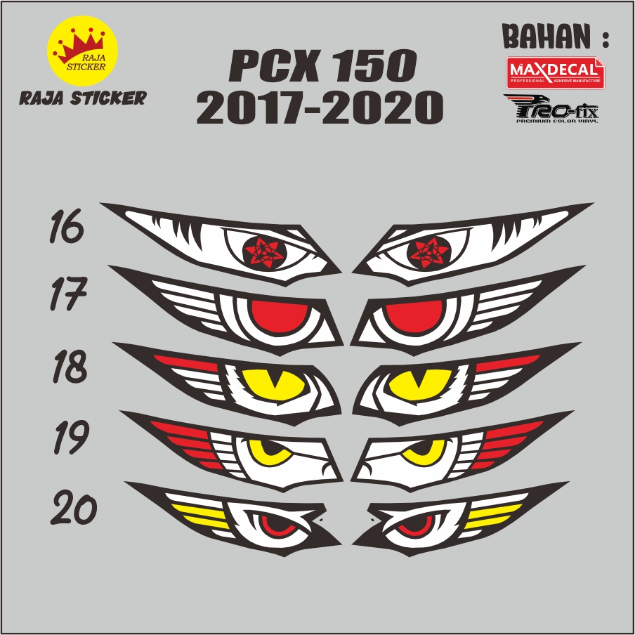 STIKER LAMPU PCX tanpa alis