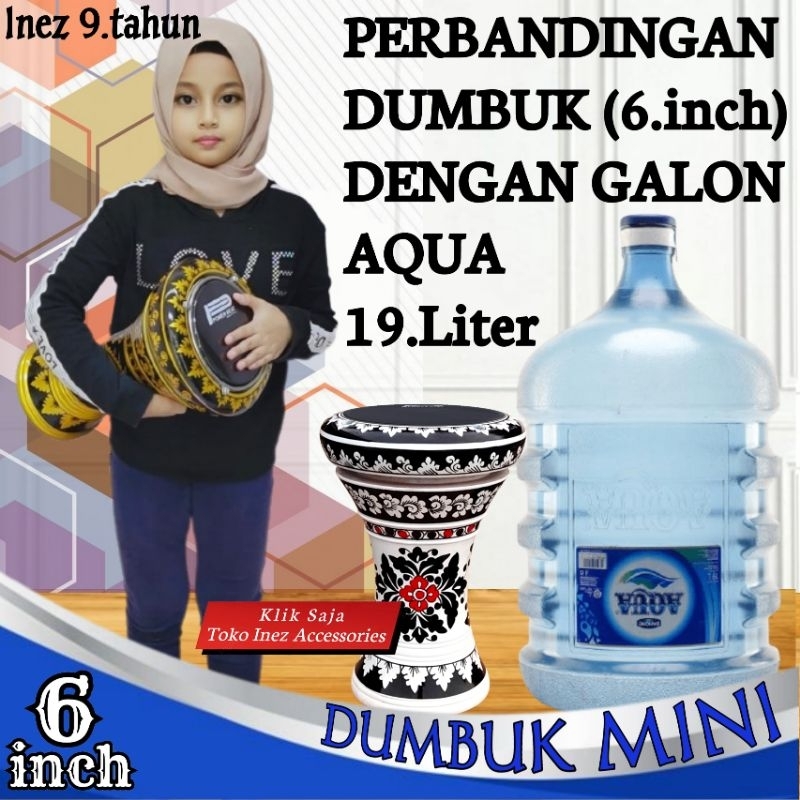 Darbuka Kayu Atau Gendang Mini 6 inch Hitam Biru Power Beat