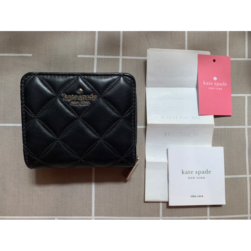 Preloved Dompet Kate Spade Small Zip Wallet Natalia Black