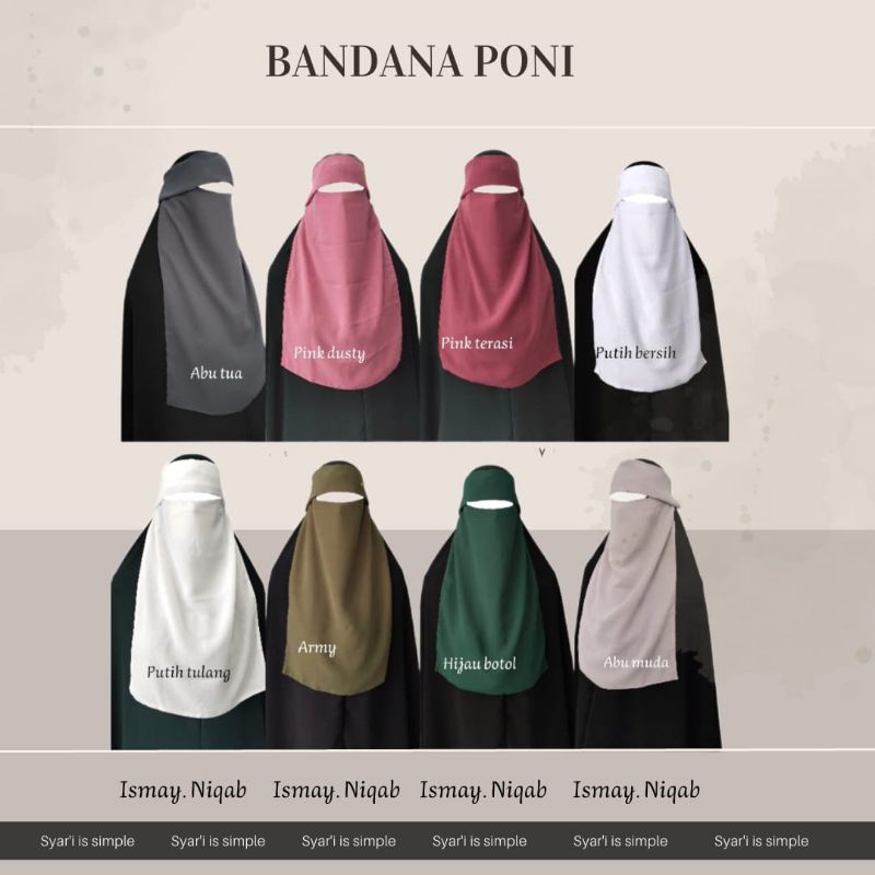 Cadar Bandana poni bahan sifon arab