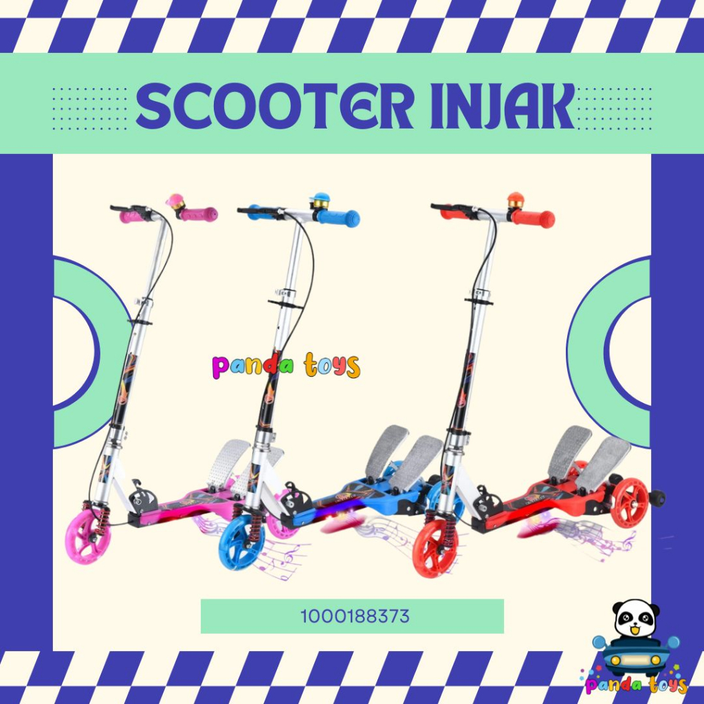 Scooter Skuter Otoped Anak Dewasa Injak Dua Pedal EXOTIC Alloy ST-8135 Music | High Quality - PANDA 