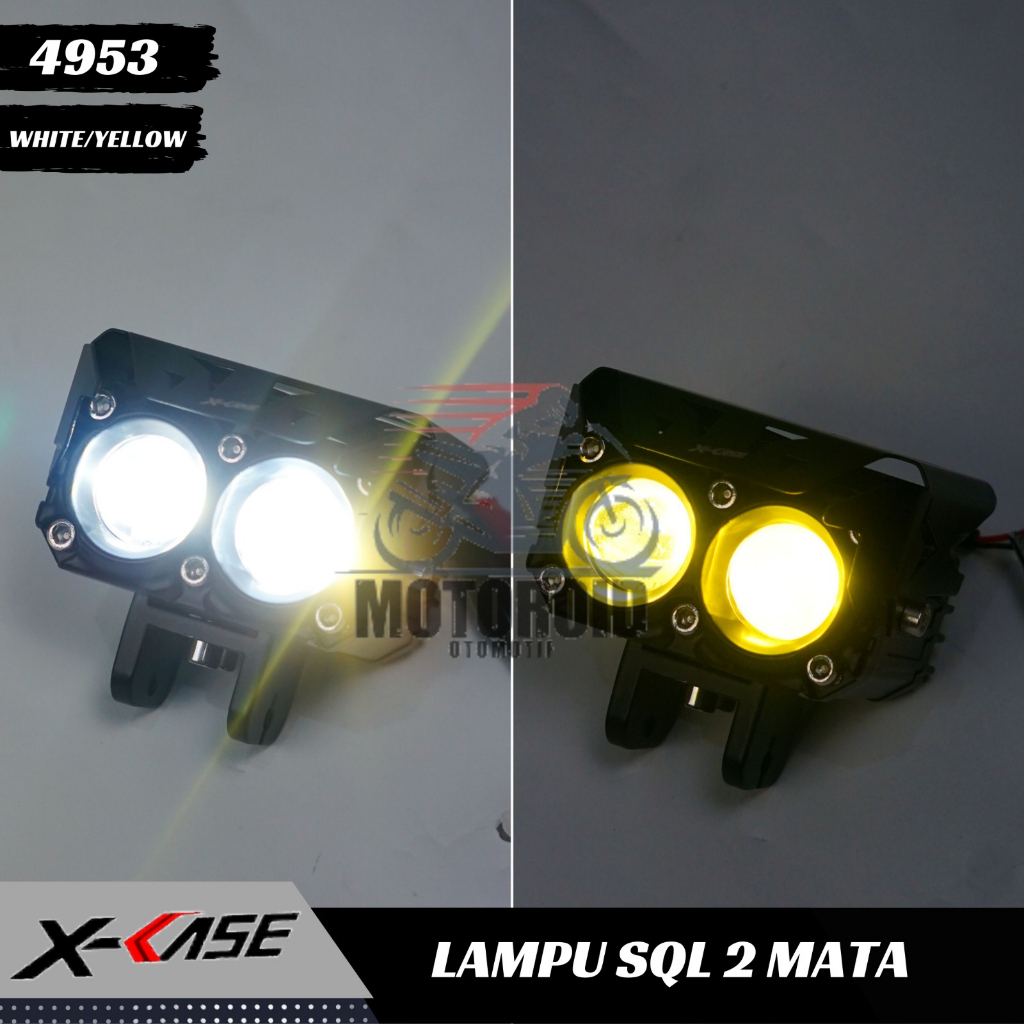 Lampu tembak 2 mata putih kuning 2 warna Universal Foglamp Laser LED D3 SQL