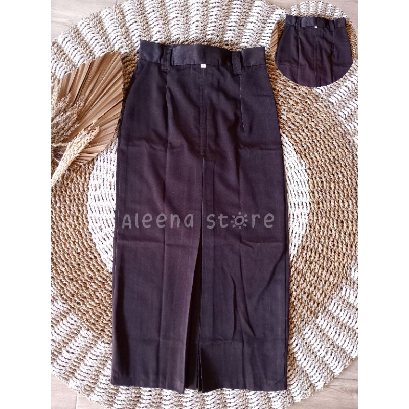 Rok Span Panjang Warna Coklat Pramuka seragam sekolah SMP SMA Maxi span belah 1