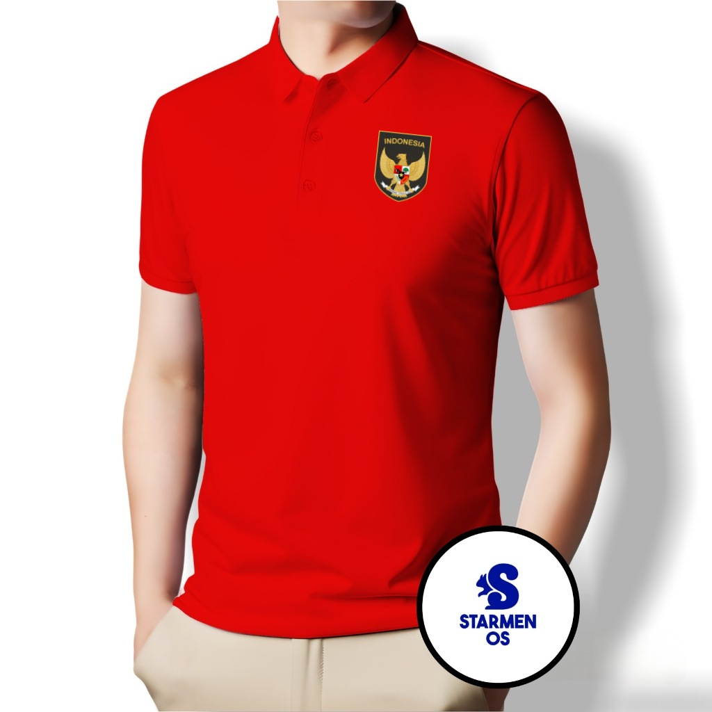 Kaos Wangki Polo T-Shirt Pria Kerah Polos Logo GARUDA INDONESIA 2023 ( 20 WARNA ) Part 1