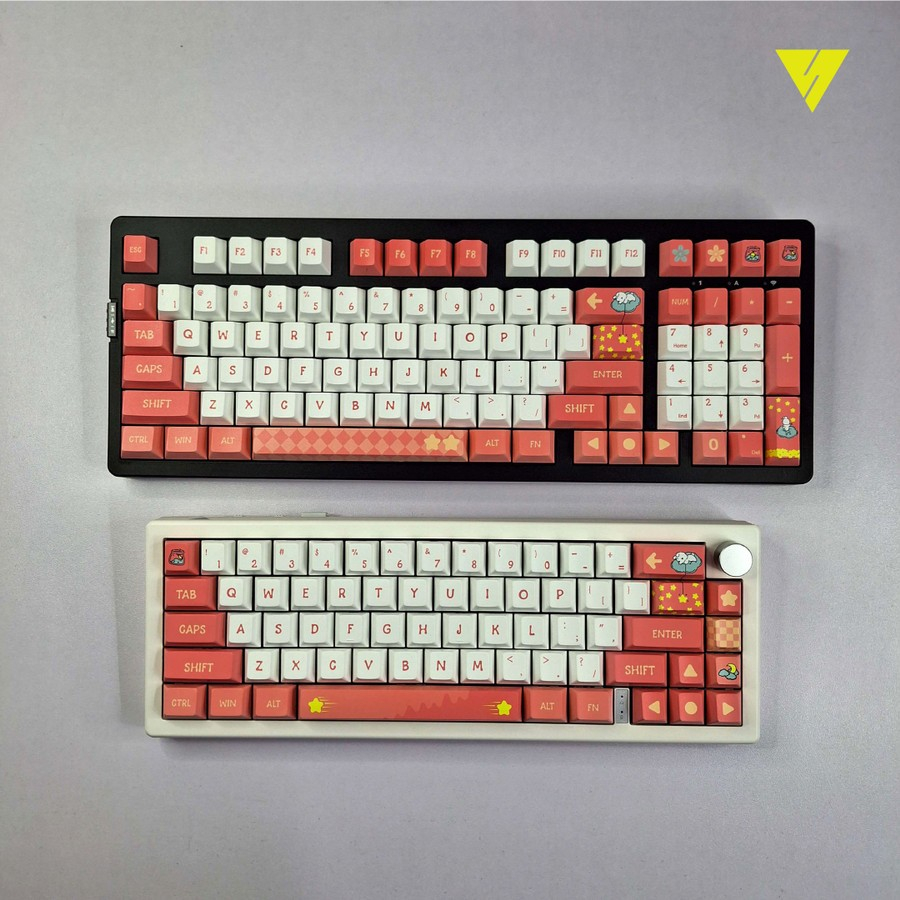 Vortex Series Stary Fluffy PBT Dye-subs Keycaps 144 Set Cherry Profile