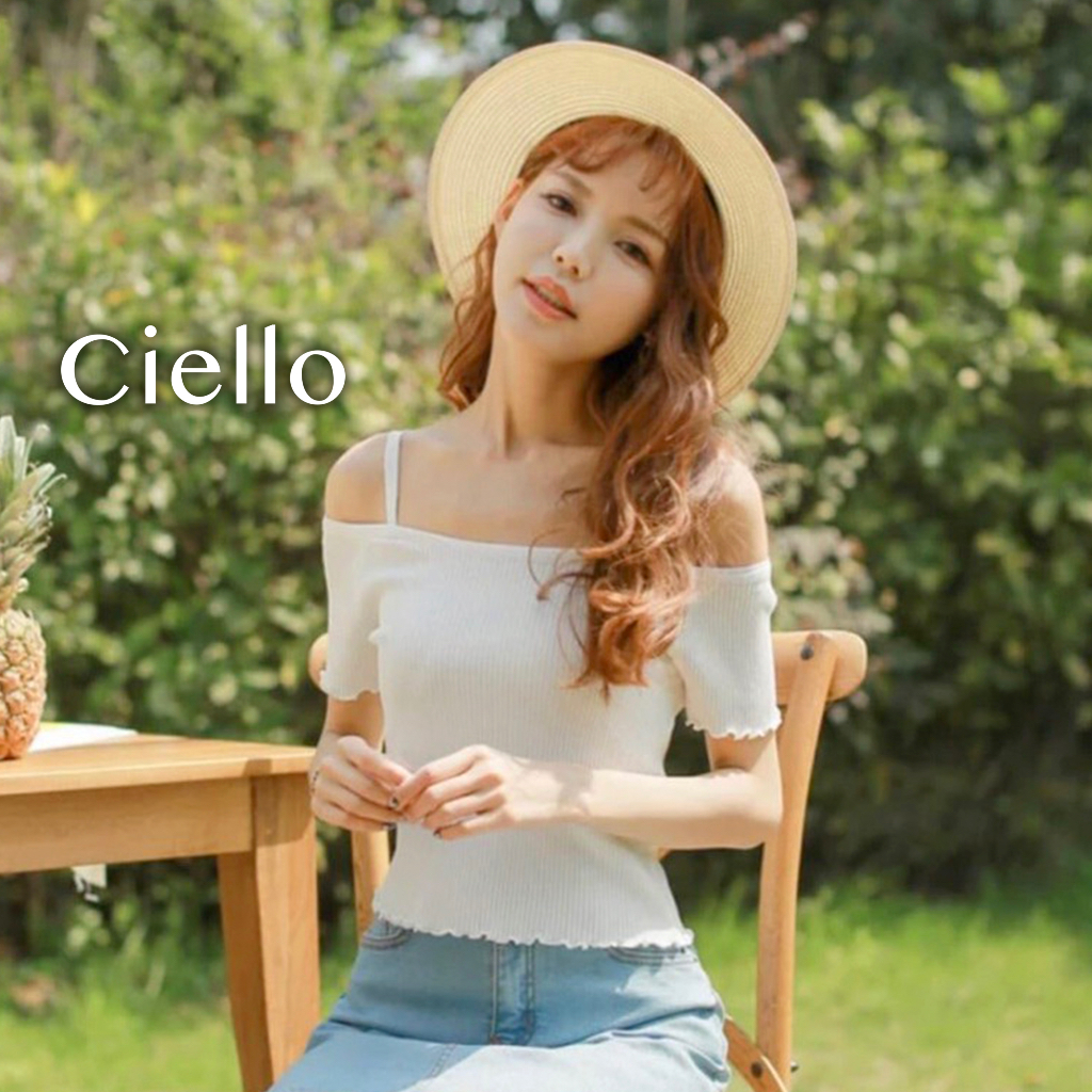 Ciello | Crop Top Sabrina Domiva | Super Premium Knit Good & High Quality | Tank Top Rajut Asli | Ba