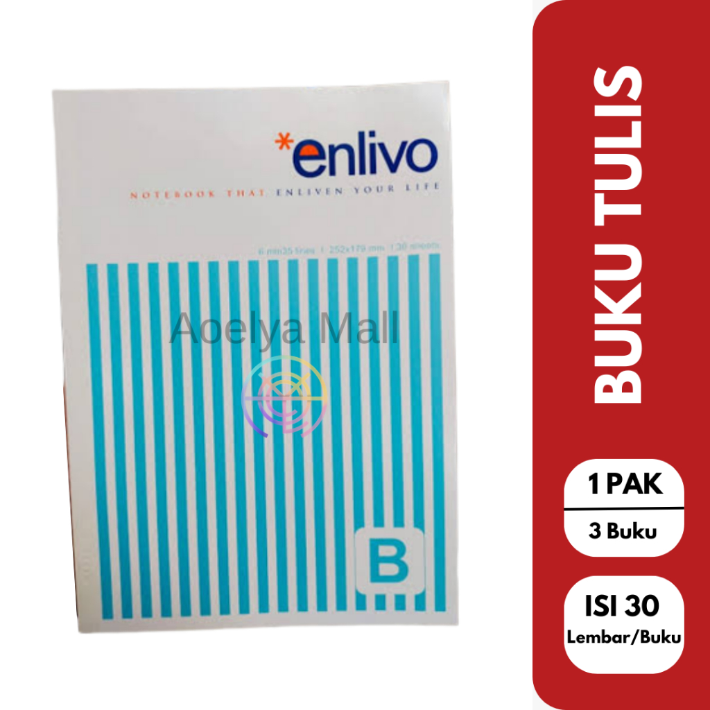 Buku Tulis ENLIVO [30 Lembar / Buku Tulis CAMPUS 30 Lembar]/Isi 3 Buku per 1 Pak