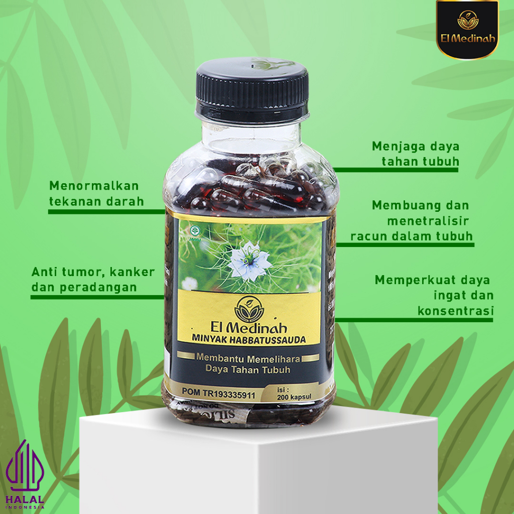 Minyak Habbatussauda El Medinah | Habbasyi Oil Habbasy Oil Minyak Habbat 200 kapsul