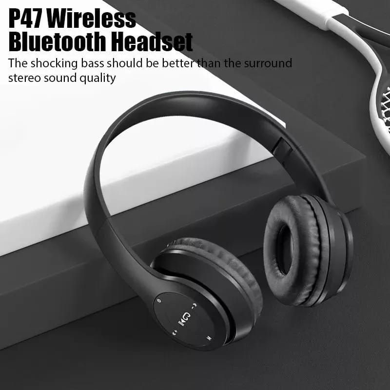 Headphone P47 Bluetooth Wireless Audio Stereo AUX Super Bass Headset Bluetooth