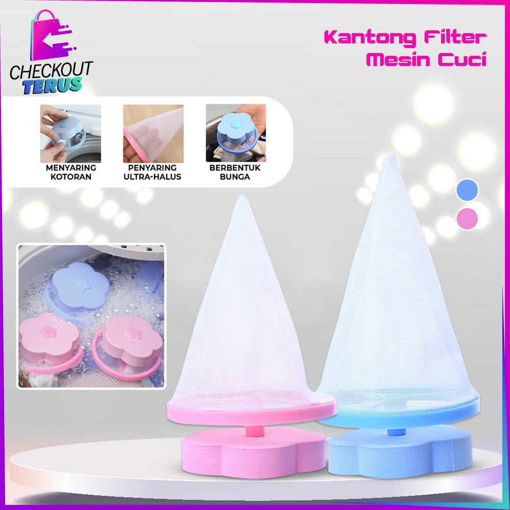 CT C857 Kantong Filter Mesin Cuci Motif Bunga Mesh Bag Filter Pembersih Pakaian Laundry Bag Kantong Jaring Laundry Penyaring Filter Kotoran